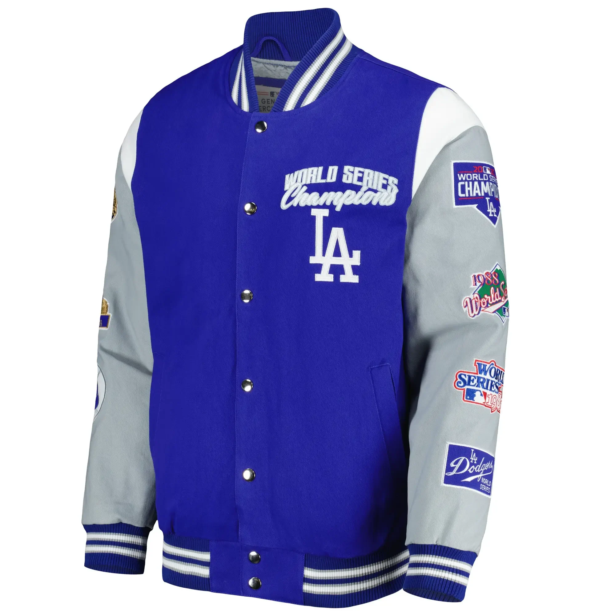 Los-Angeles-Dodgers-Franchise-Varsity-Royal-Blue-and-Gray-Jacket-LEATHER MOTO 1
