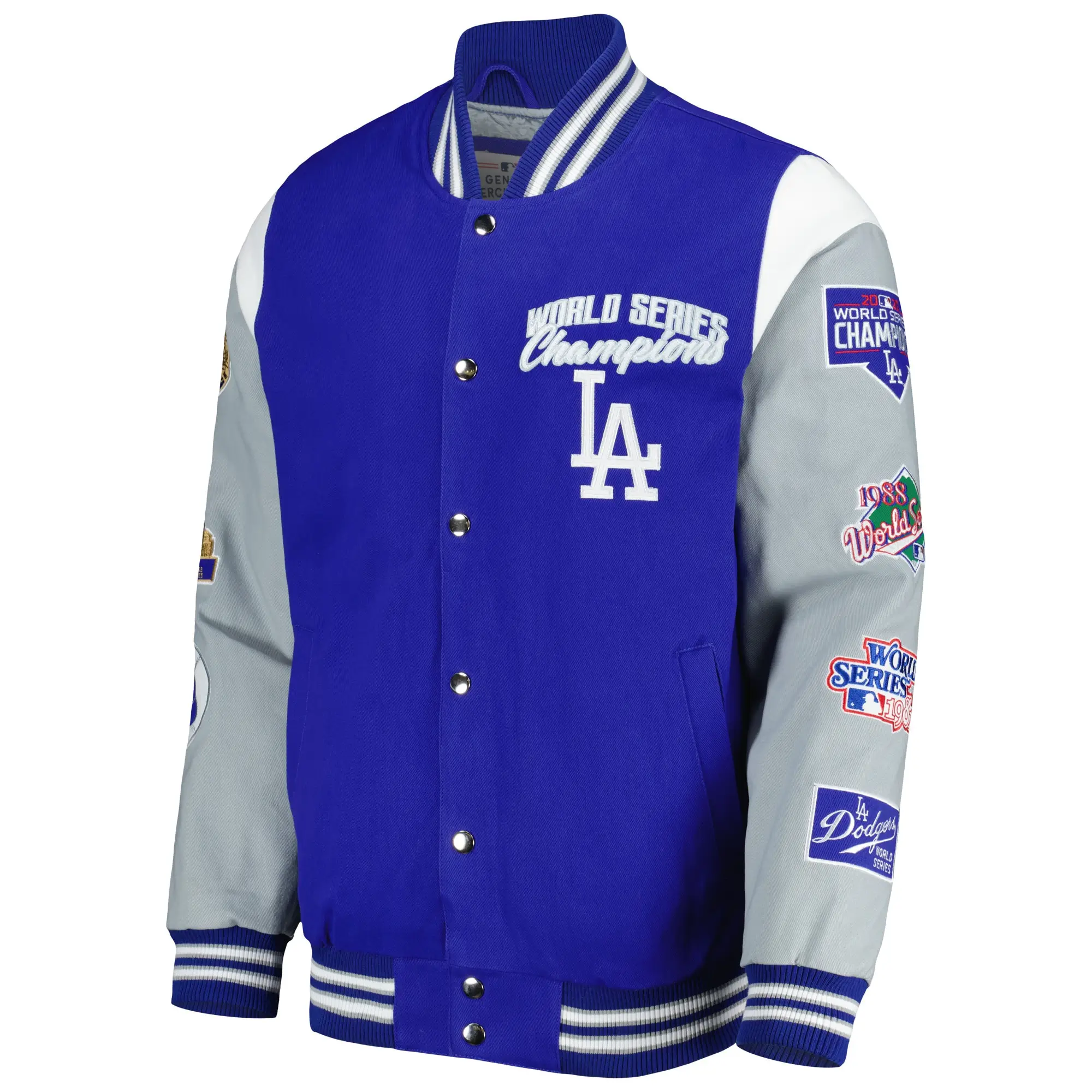 Los-Angeles-Dodgers-Franchise-Varsity-Royal-Blue-and-Gray-Jacket-LEATHER MOTO 1