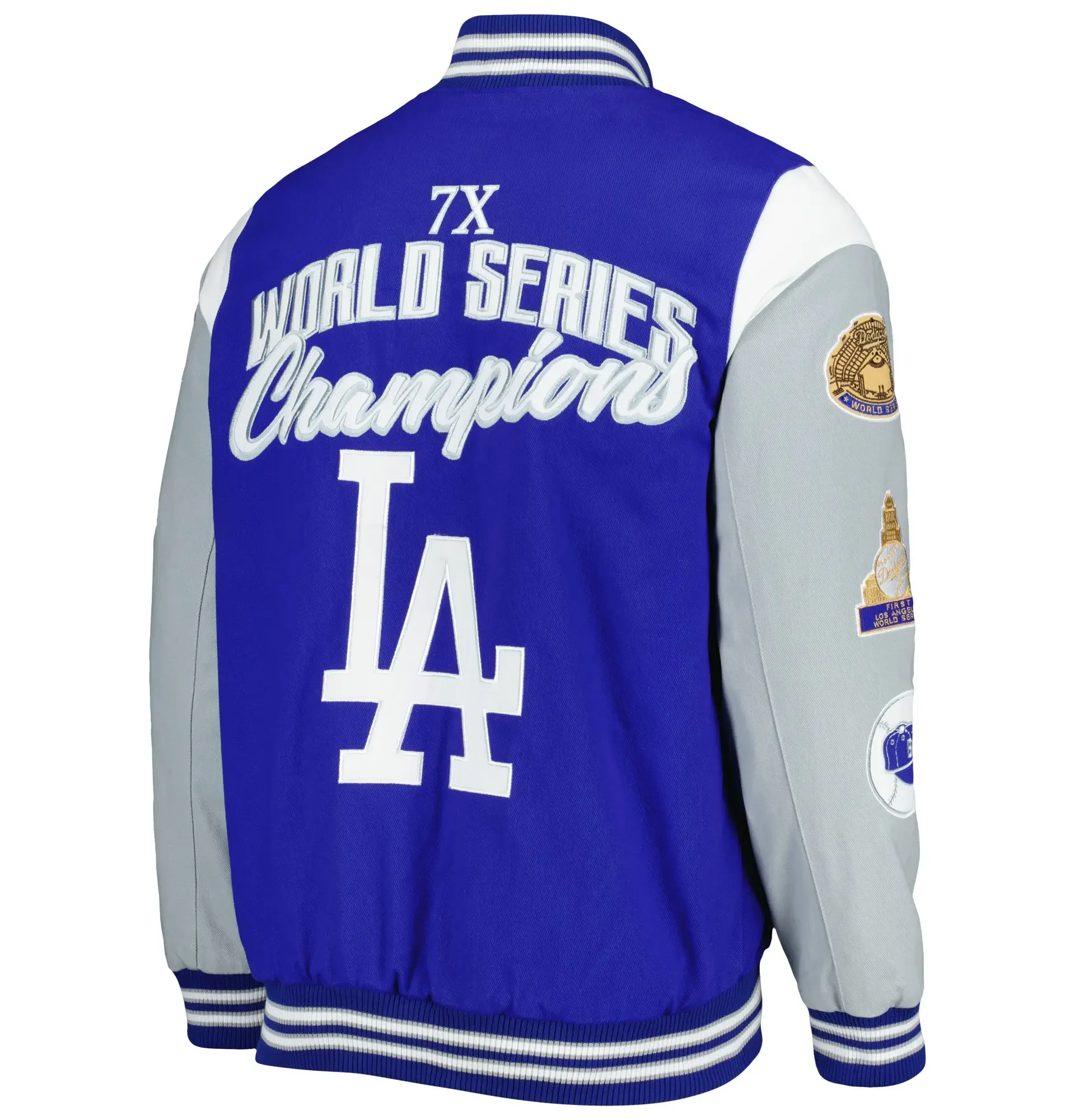 Los-Angeles-Dodgers-Franchise-Varsity-Royal-Blue-and-Gray-Jacket-LEATHER MOTO 2