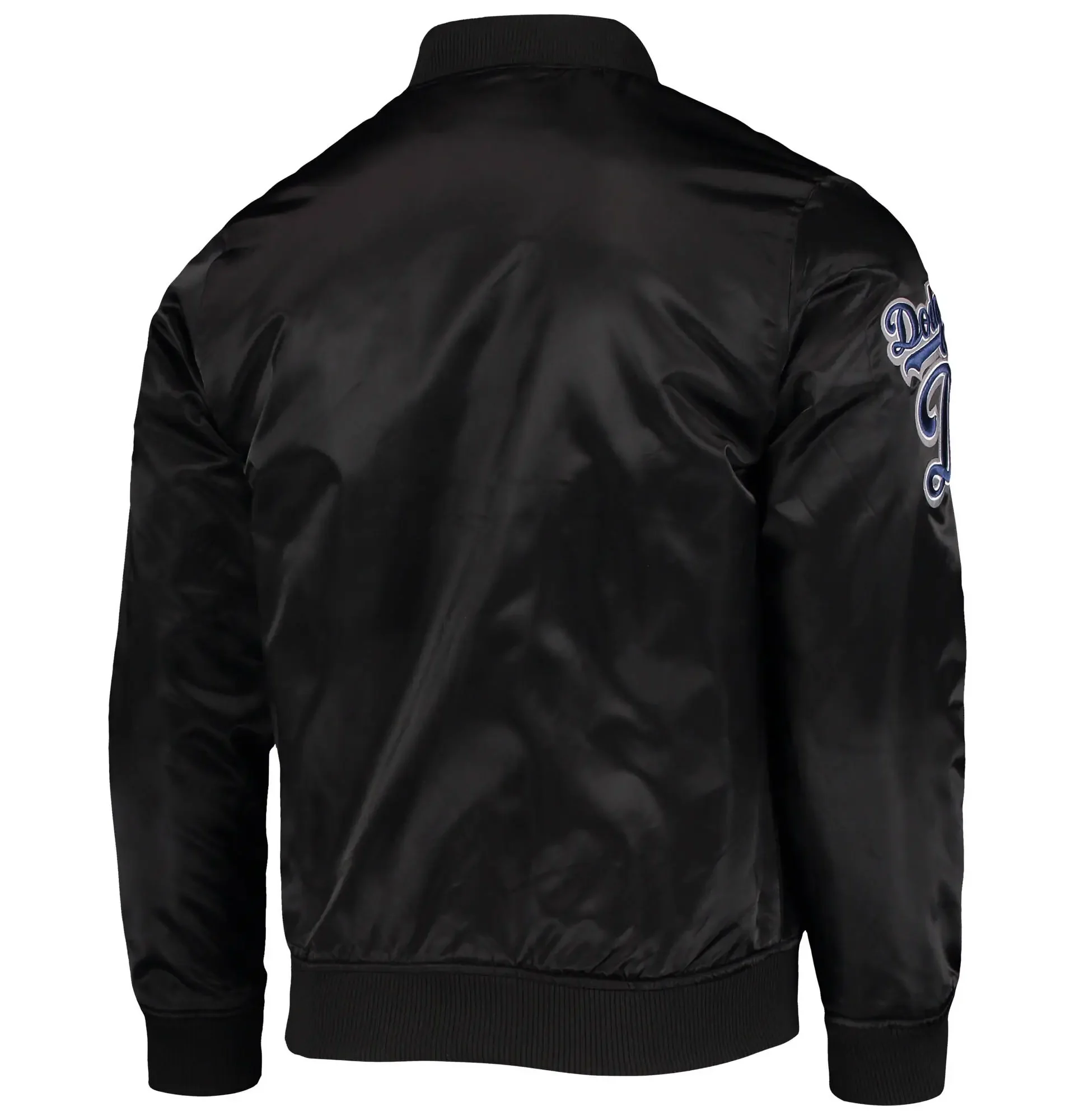 Los-Angeles-Dodgers-Pro-Standard-Wordmark-Black-Varsity-Jacket-leather moto 2