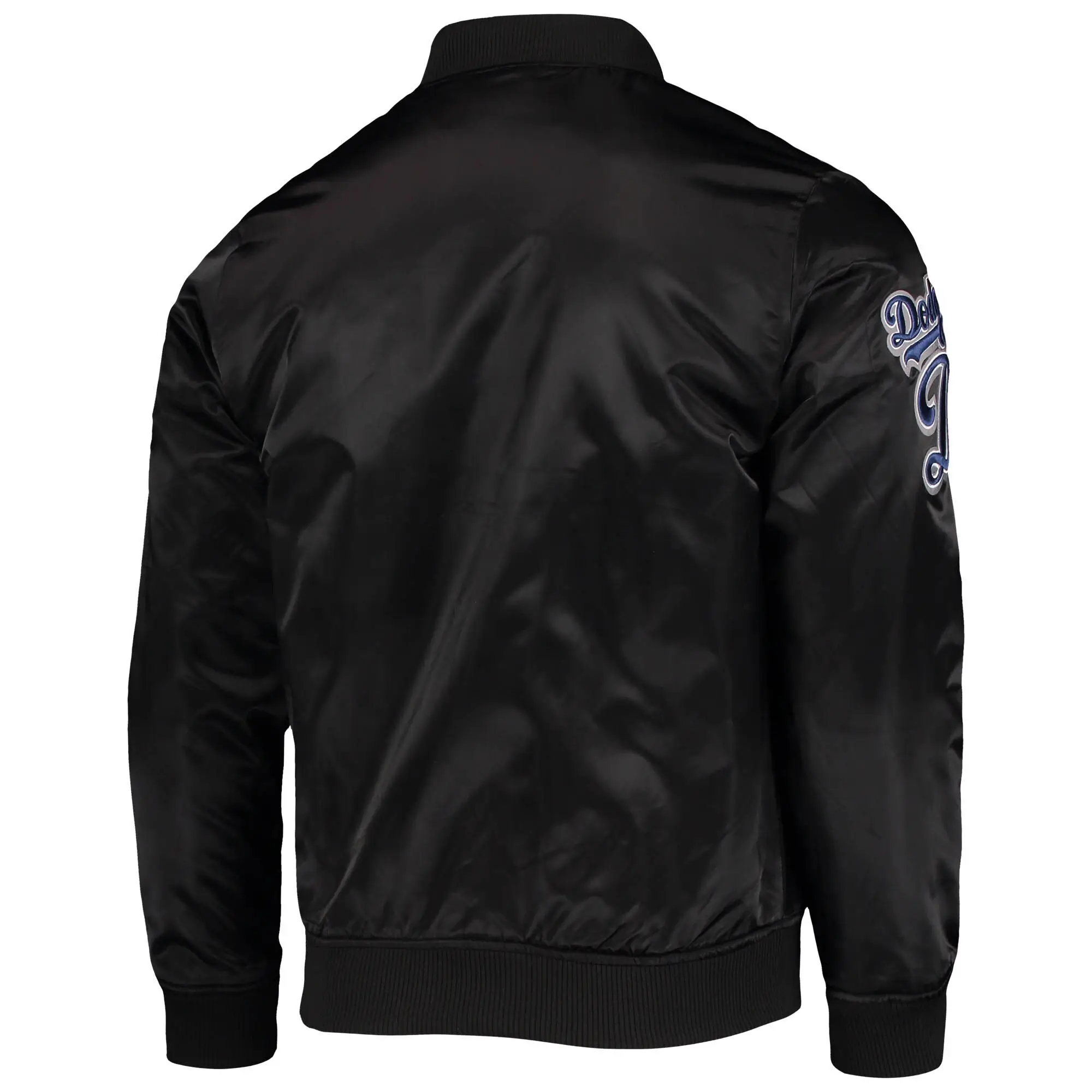 Los-Angeles-Dodgers-Pro-Standard-Wordmark-Black-Varsity-Jacket-leather moto 2