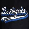 Los Angeles Dodgers Script Wool & Leather Tail Black Varsity Jacket - Image 5