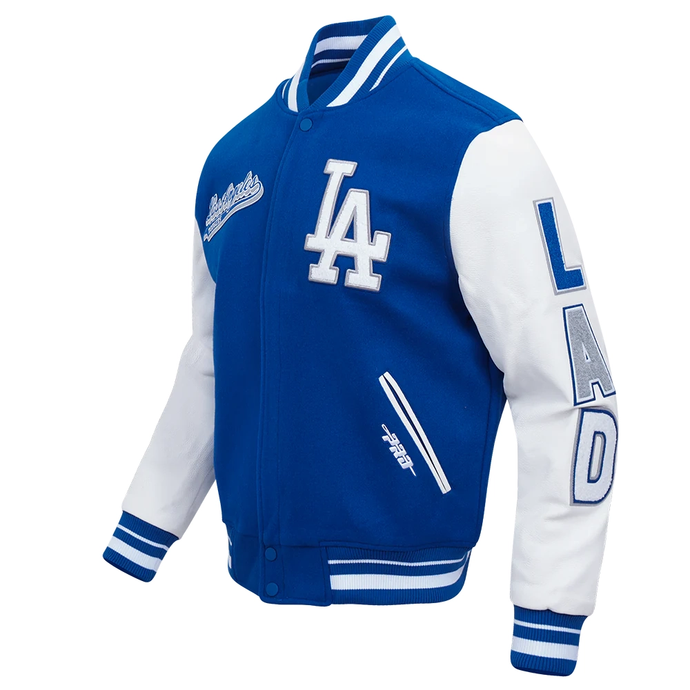 Los-Angeles-Dodgers-Script-Tail-Blue-And-White-Varsity-Jacket-leather moto 1