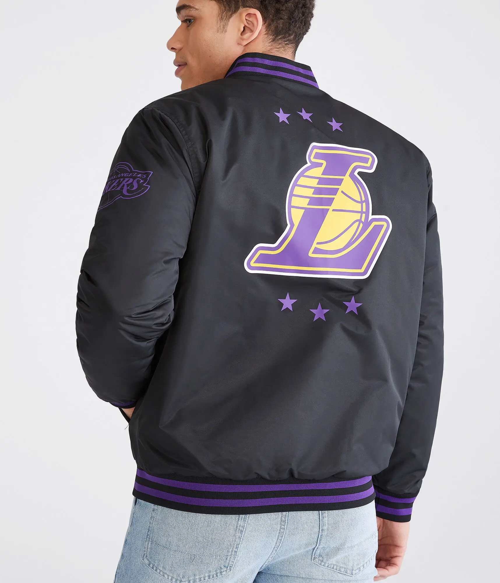 Los-Angeles-Lakers-Bomber-Black-Varsity-Jacket-LeatherMoto
