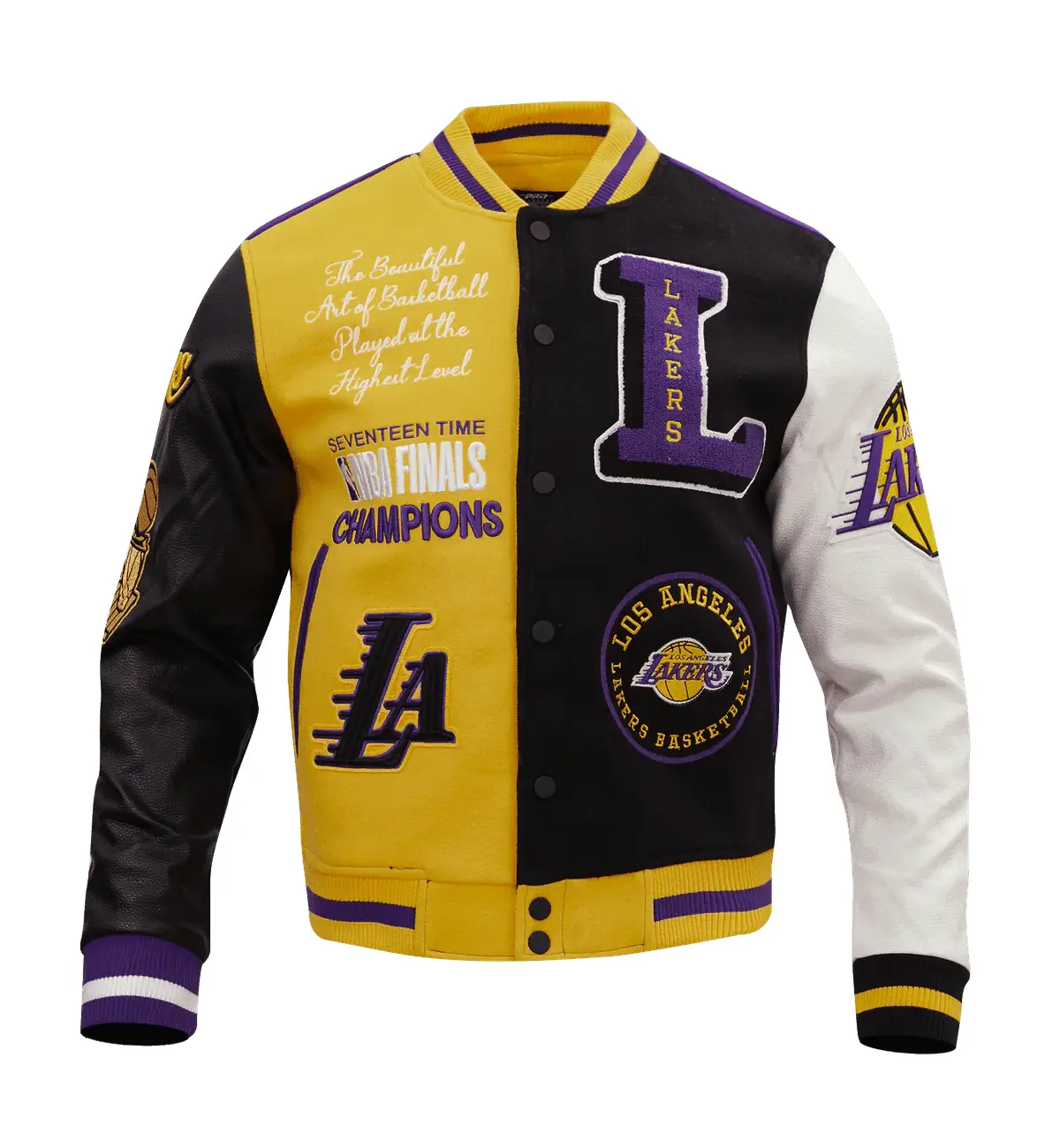 Los Angeles Lakers Color Block Varsity Jacket (1)