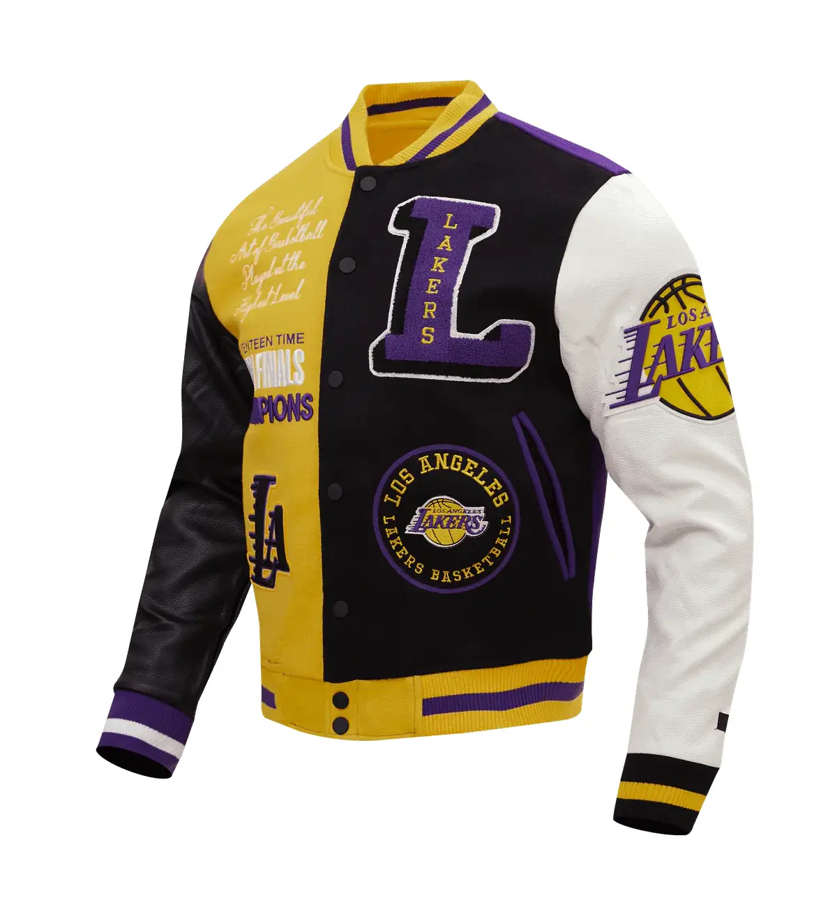 Los Angeles Lakers Color Block Varsity Jacket (2)