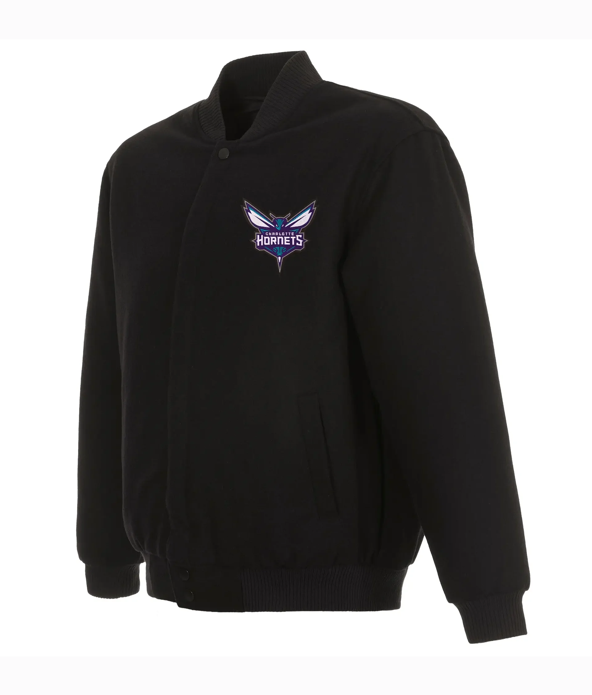 Mens-Black-Charlotte-Hornets-Wool-Varsity-Jacket-LeatherMoto