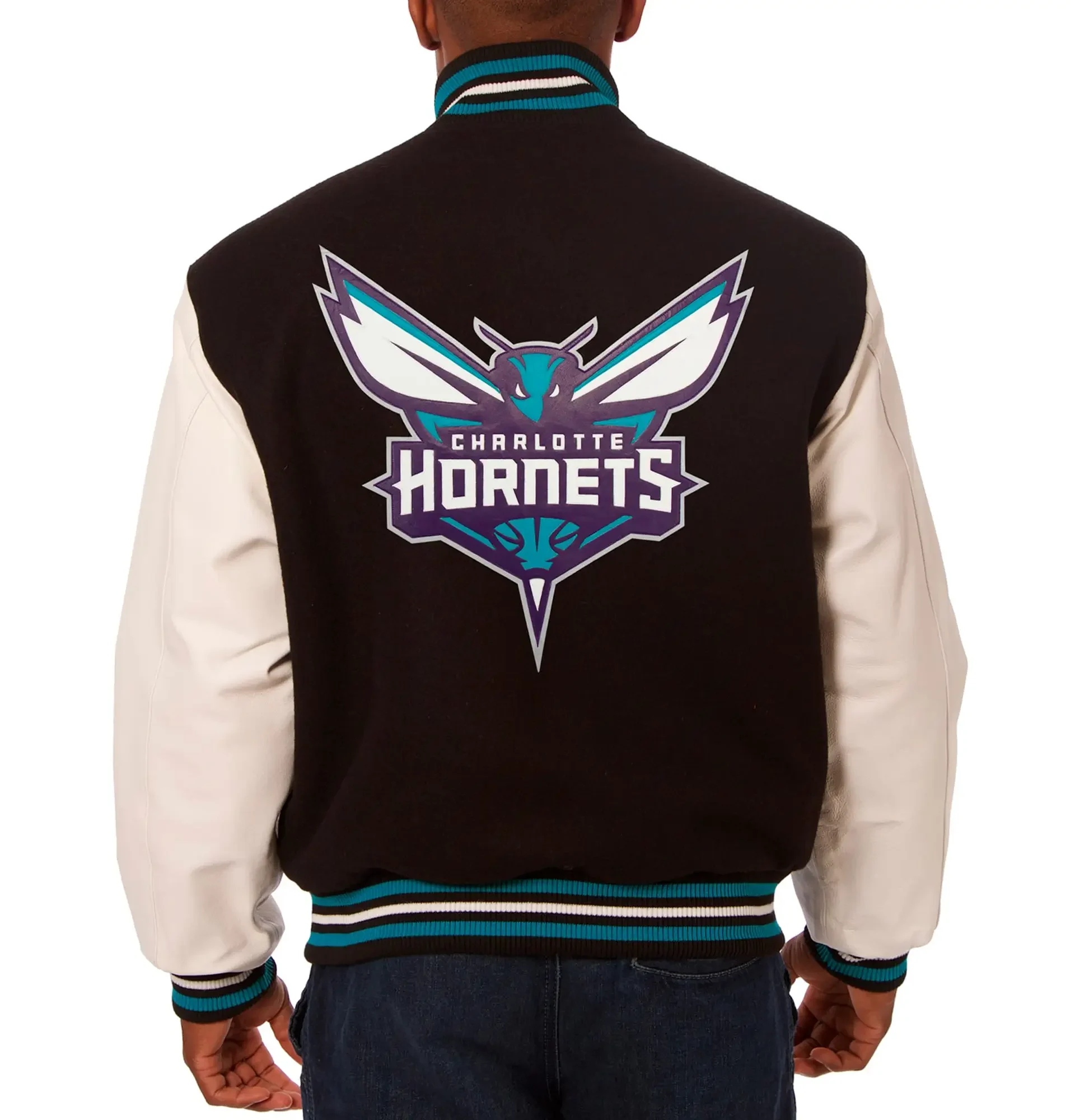 Alternative view of Charlotte Hornets Varsity Jacket - Black & White