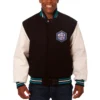 Mens-Charlotte-Hornet-Varsity-Jacket-Black-White-LeatherMoto
