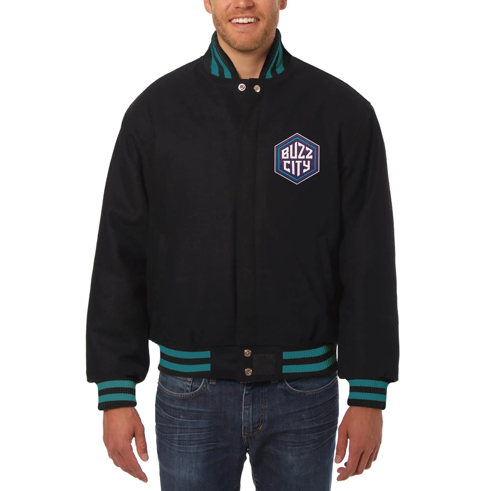 Mens-Charlotte-Hornets-Black-Wool-Varsity-Jacket-LeatherMoto