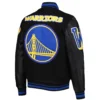 Men's Golden State Warriors Pro Standard Black Mash Up Capsule Varsity Full Zip Jacket - Image 2