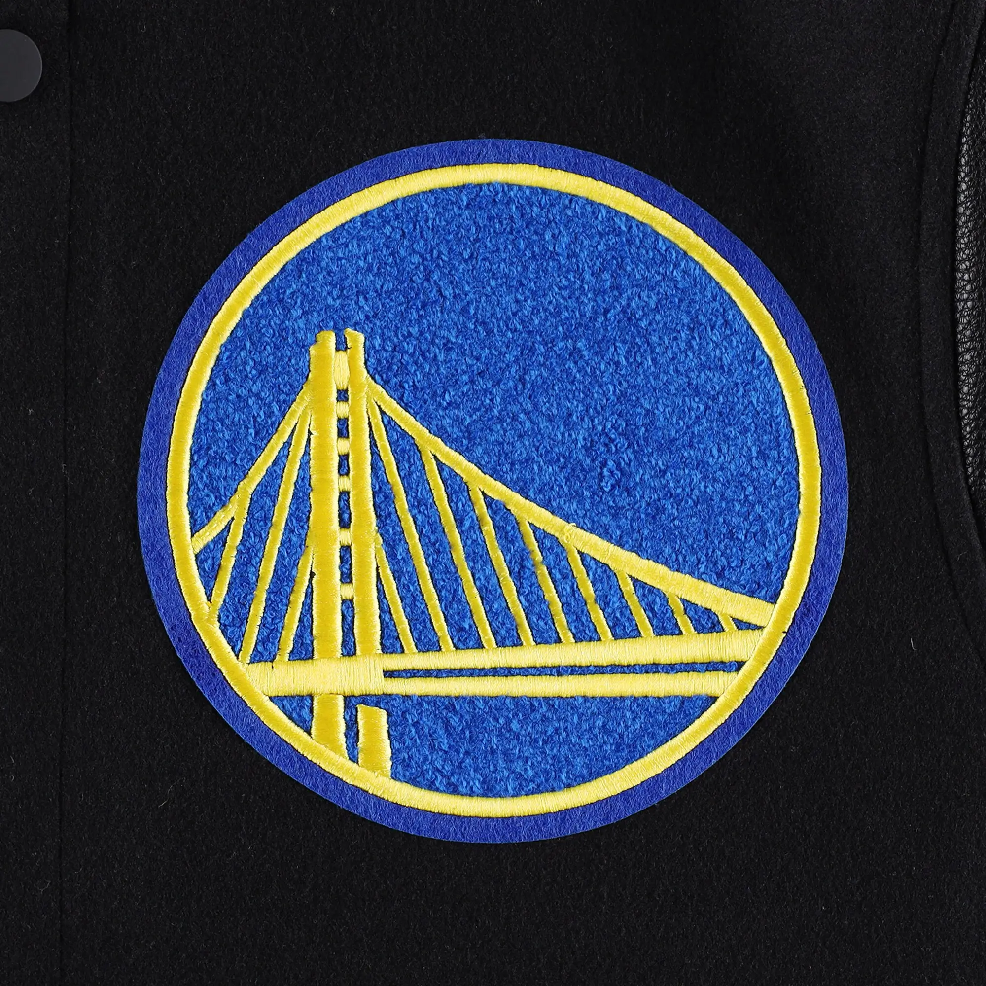 Mens-Golden-State-Warriors-Pro-Standard-Black-Mash-Up-Capsule-Varsity-Full-Zip-Jacket-LeatherMoto