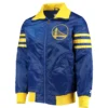 Men's Golden State Warriors Starter Royal The Captain II Full-Zip Varsity Jacket LeatherMoto (1)