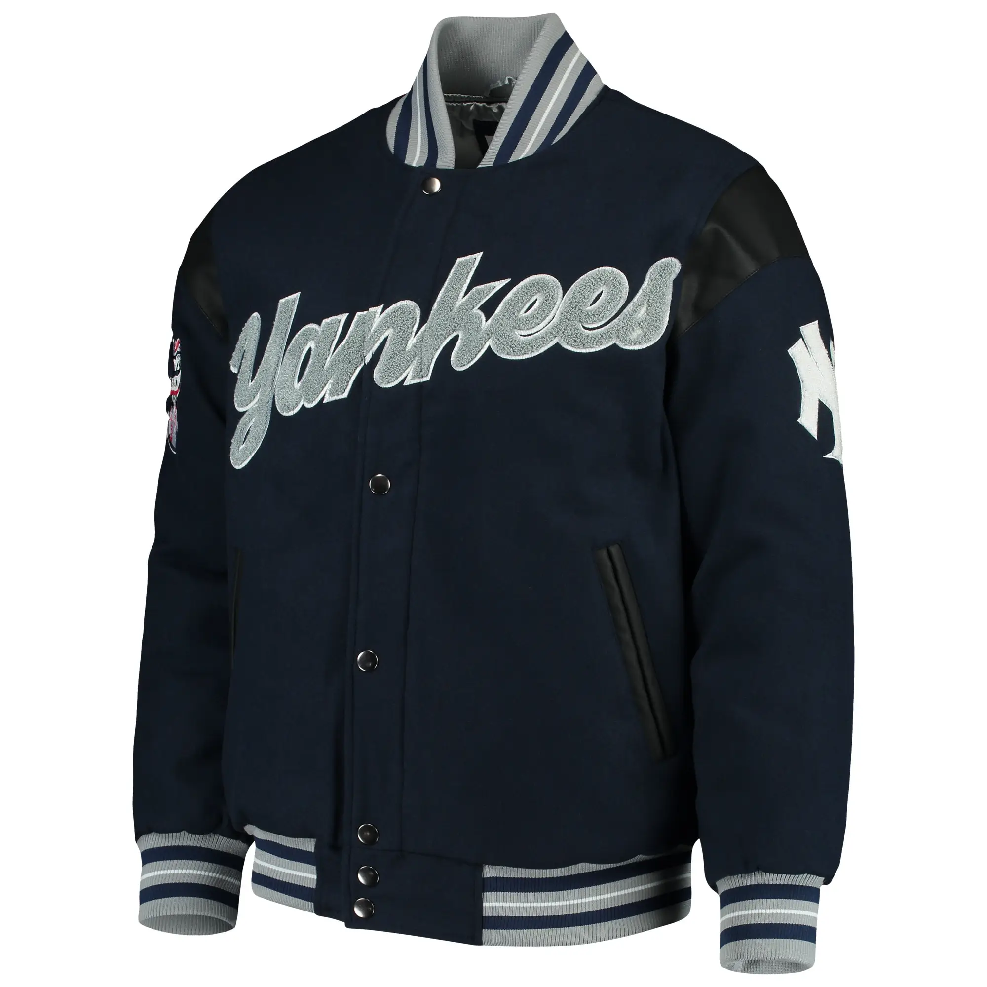 Mens-New-York-Yankees-G-III-Sports-Game-Ball-Full-Snap-Navy-Varsity-Jacket-leather moto 1