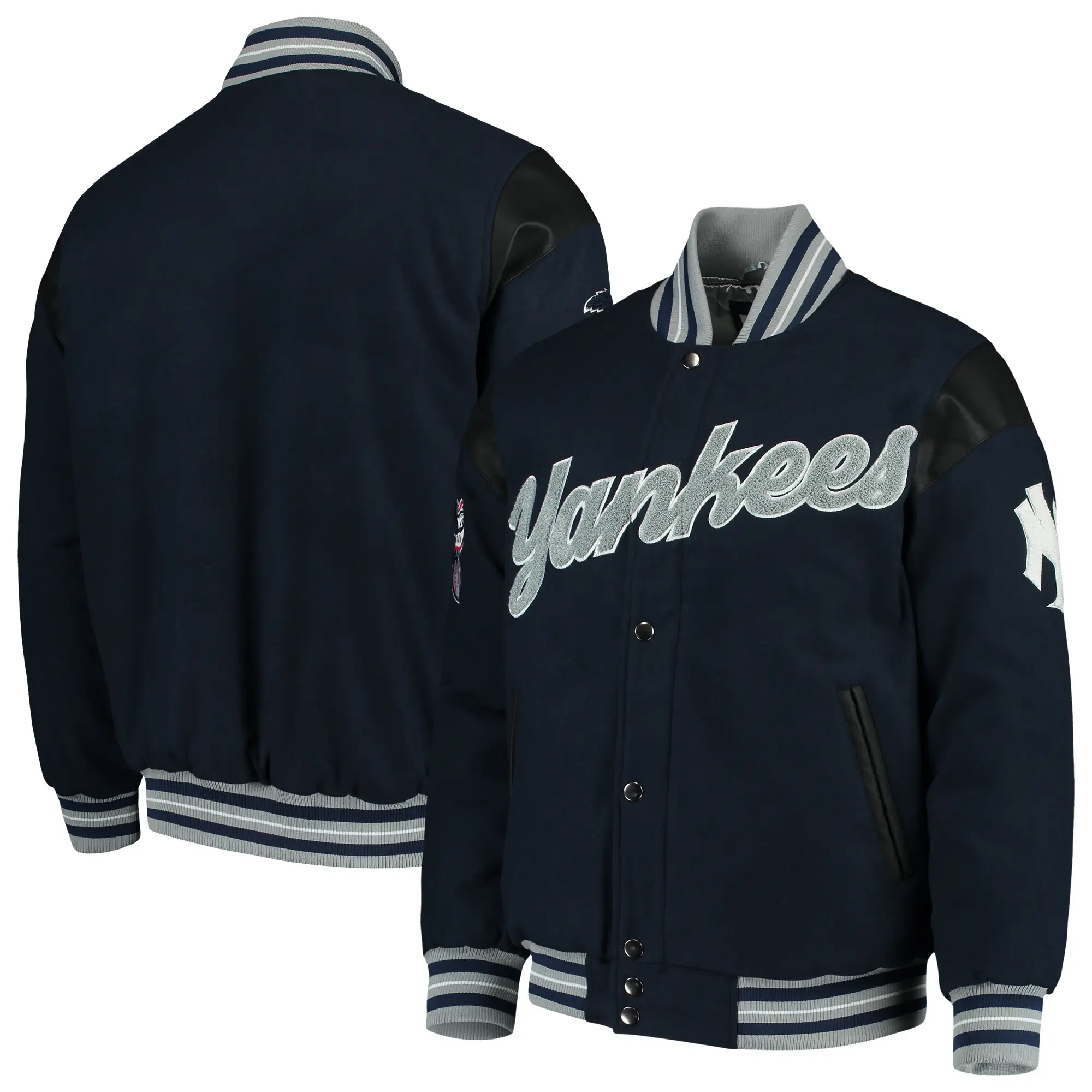 Mens-New-York-Yankees-G-III-Sports-Game-Ball-Full-Snap-Navy-Varsity-Jacket-leather moto 5
