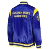 Men's Starter Royal Golden State Warriors Force Play Full-Snap Royal Blue Satin Varsity Jacket LeatheRmOTO (2)