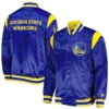 Men's Starter Royal Golden State Warriors Force Play Full-Snap Royal Blue Satin Varsity Jacket LeatheRmOTO (4)