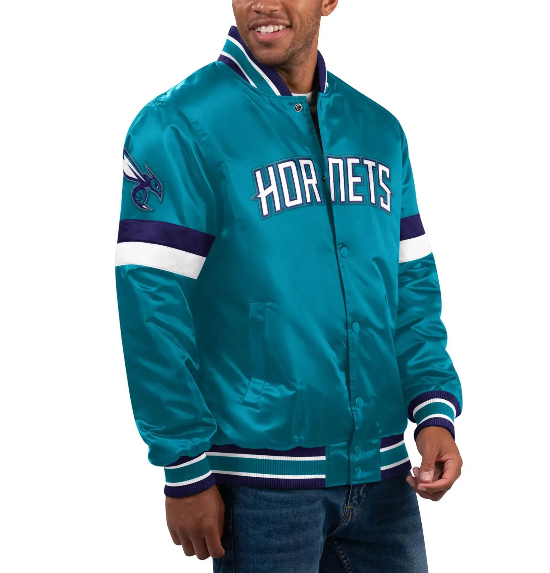 Mens-Starter-Teal-Charlotte-Hornets-Varsity-Jacket-LeatherMoto