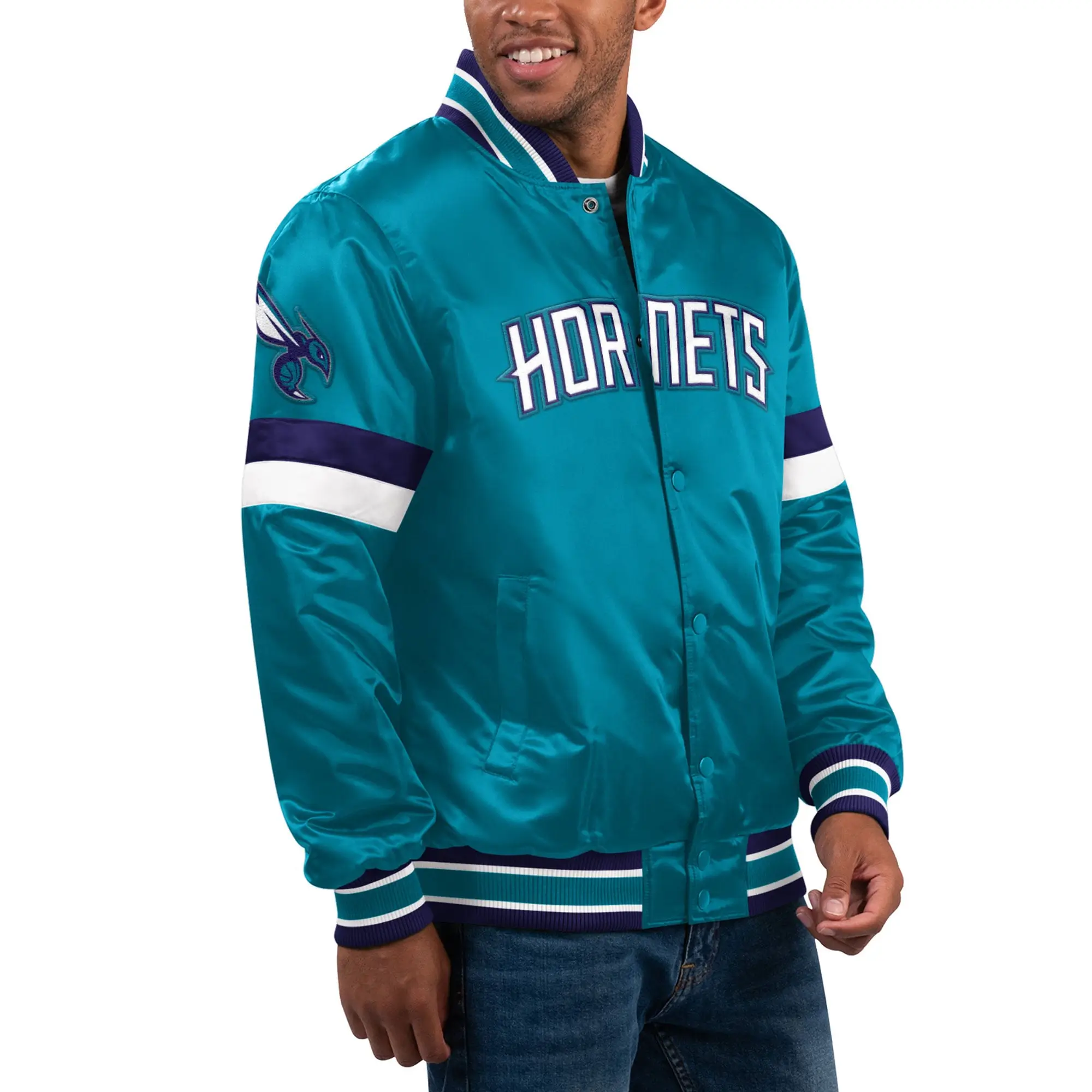 Mens-Starter-Teal-Charlotte-Hornets-Varsity-Jacket-LeatherMoto