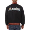 Miami-Marlins-Baseball-Team-Players-Black-Wool-Varsity-Jacket-leather moto 2