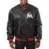 Miami-Marlins-Classic-Rib-Knitted-Black-Leather-Jacket-leather moto1