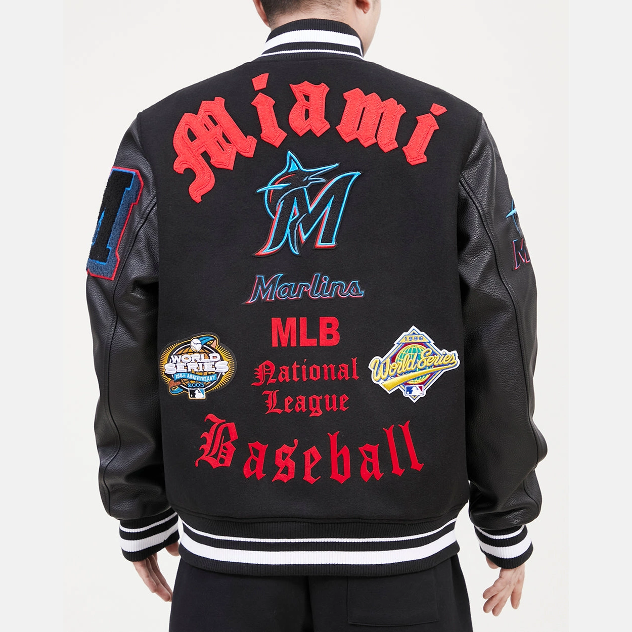 Miami-Marlins-Old-English-Rib-Knitted-Black-Wool-Leather-Varsity-Jacket-leather moto 2