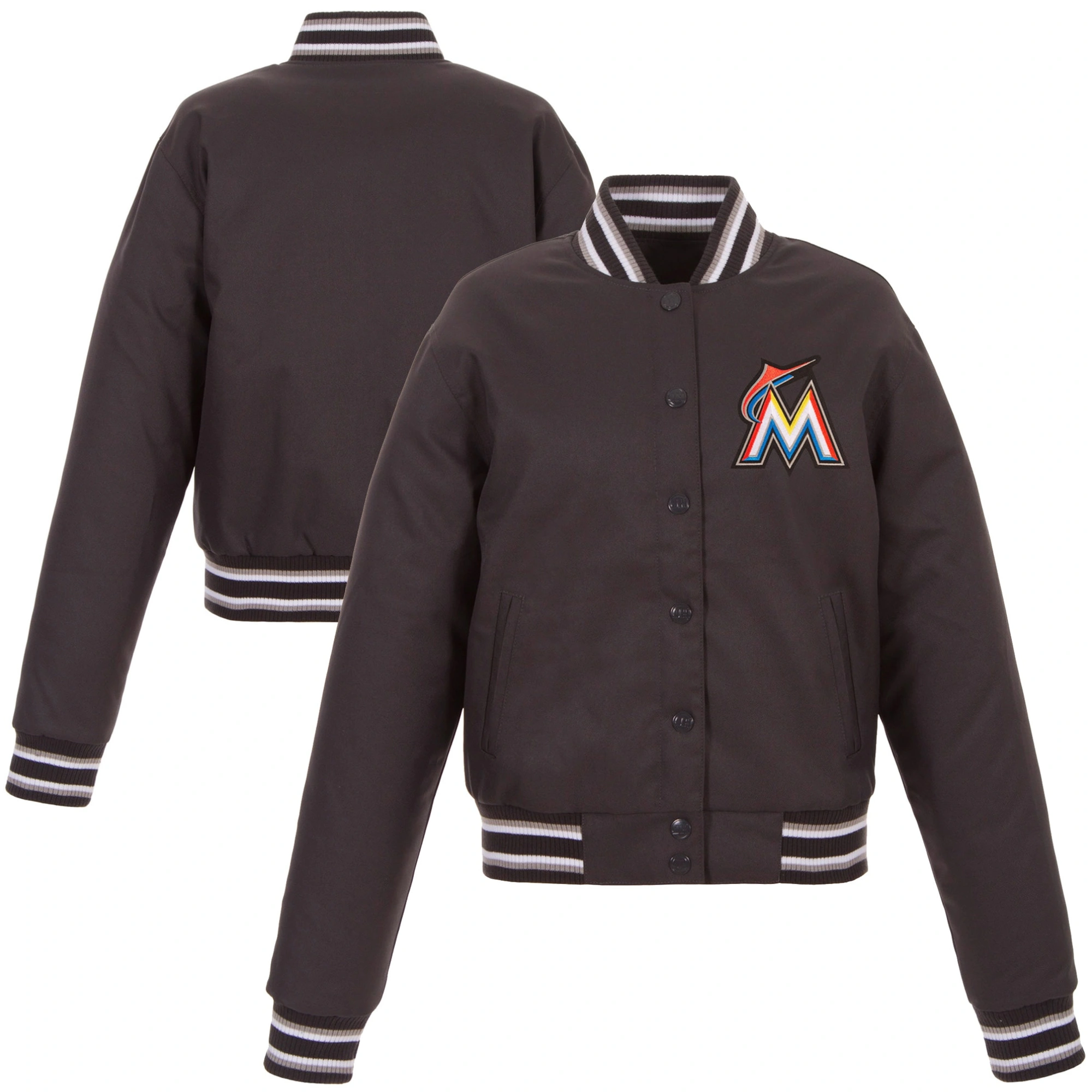 Miami-Marlins-Poly-Twill-Full-Snap-Polyester-Varsity-Jacket-leather moto 3