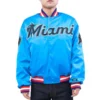 Miami-Marlins-Pro-Standard-Full-Snap-Satin-Varsity-Jacket-leather moto 1