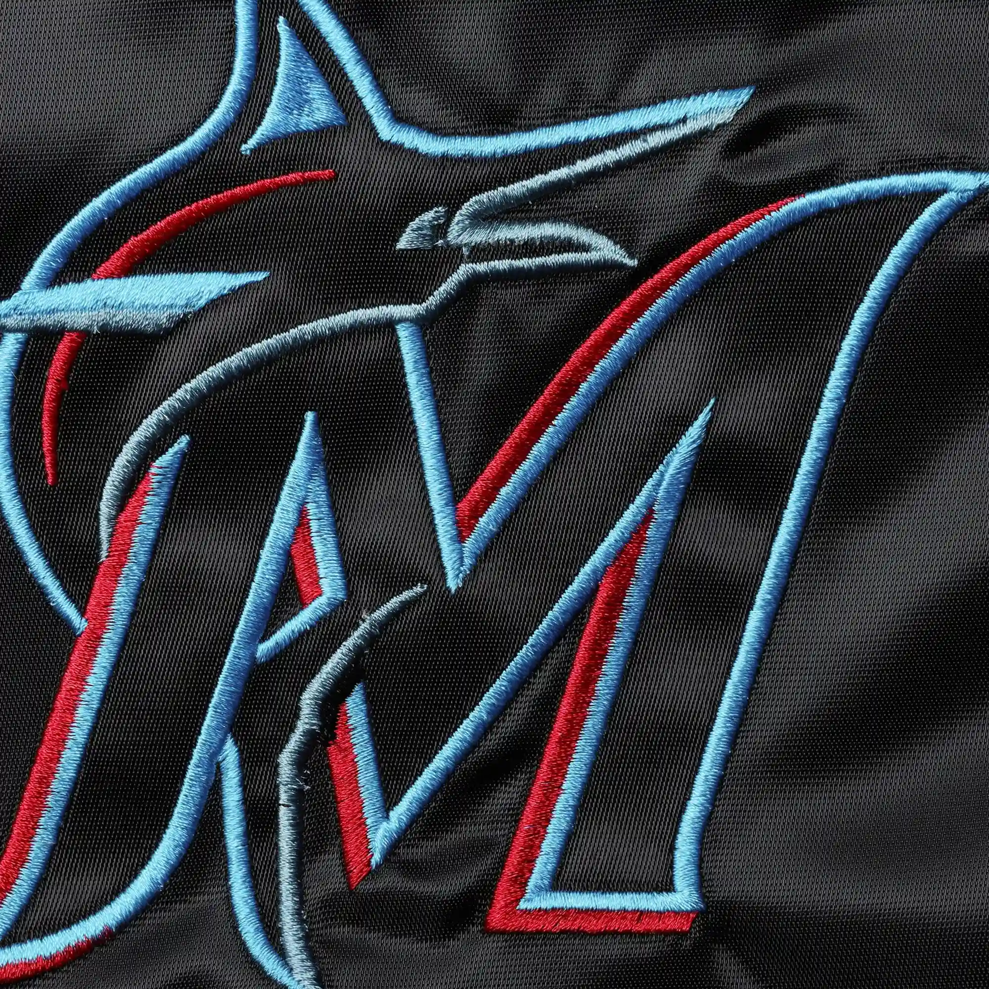 Miami-Marlins-Starter-The-Captain-II-Full-Zip-Satin-Varsity-Black-Jacket-3-1