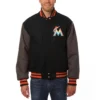 Miami-Marlins-Two-Tone-Wool-Varsity-Jacket-Black-Gray-leather moto 2