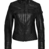 Midnight Black Racer Leather Jacket – Modern Elegance