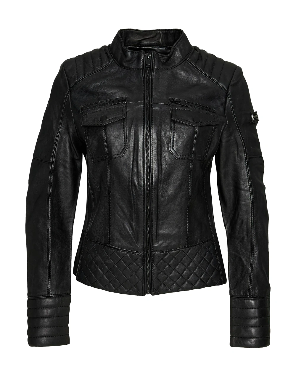 Midnight Black Racer Leather Jacket – Modern Elegance