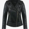 Midnight Gold Women's Black Leather Jacket (1)