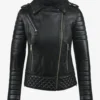Midnight Gold Women's Black Leather Jacket (2)