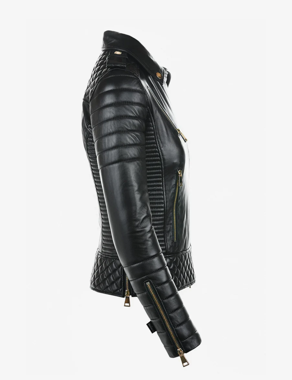 Midnight Gold Women's Black Leather Jacket (3)