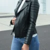 Midnight Rider Women’s Biker Leather Jacket (9)