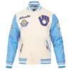 Milwaukee-Brewers-Baseball-Team-Players-Wool-Leather-Varsity-Jacket-leather moto 1