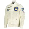 Milwaukee-Brewers-Pro-Standard-Cooperstown-Pinstripe-Retro-Classic-Satin-Varsity-Jacket-leather moto 1