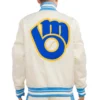Milwaukee-Brewers-Pro-Standard-Full-Snap-Satin-Varsity-Cream-Jacket-leather mtoo 2