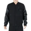 Milwaukee-Brewers-Pro-Standard-Triple-Black-Wool-Leather-Varsity-Jacket-LEATHER MOTO 1