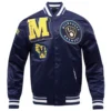 Milwaukee-Brewers-Ribbed-Knitted-Full-Snap-Satin-Varsity-Jacket-LEATHER MOTO 1