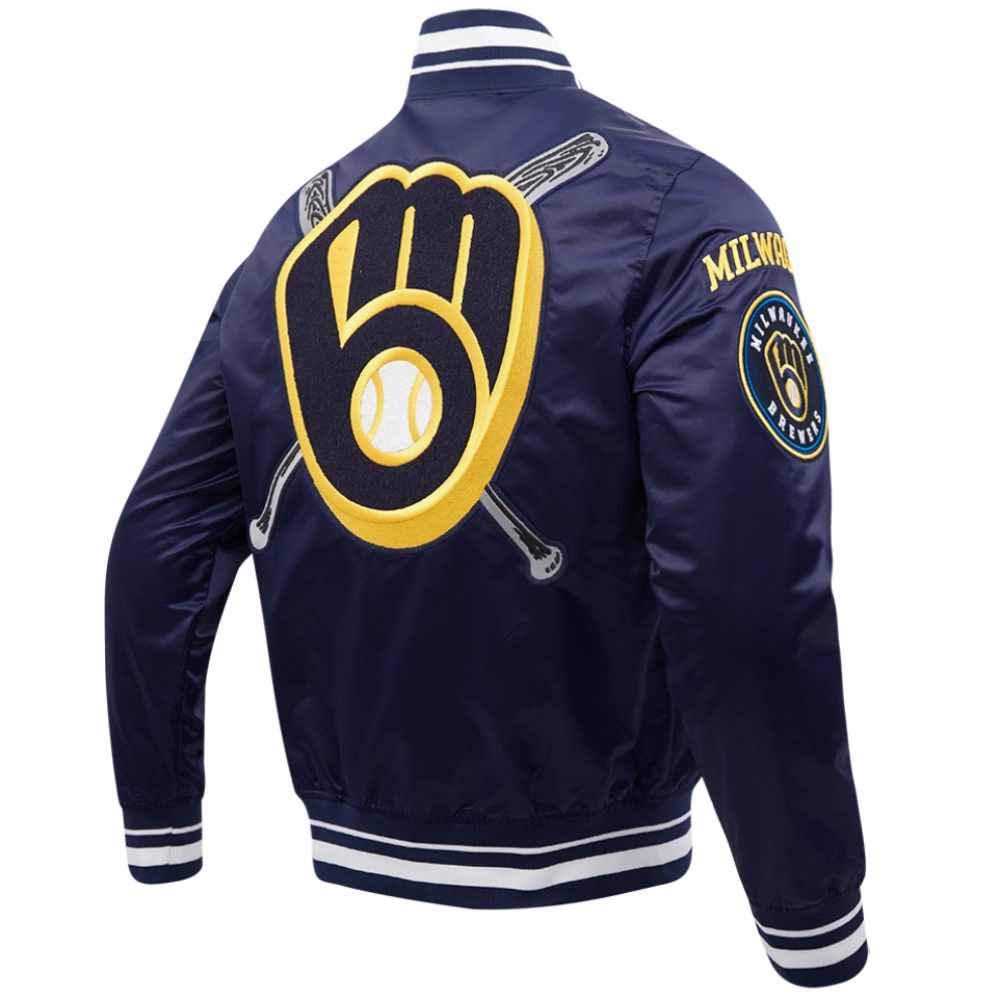 Milwaukee-Brewers-Ribbed-Knitted-Full-Snap-Satin-Varsity-Jacket-LEATHER MOTO 2