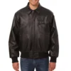 Milwaukee-Brewers-Shirt-Style-Collar-Black-Leather-Varsity-Jacket-LEATHER MOTO 1