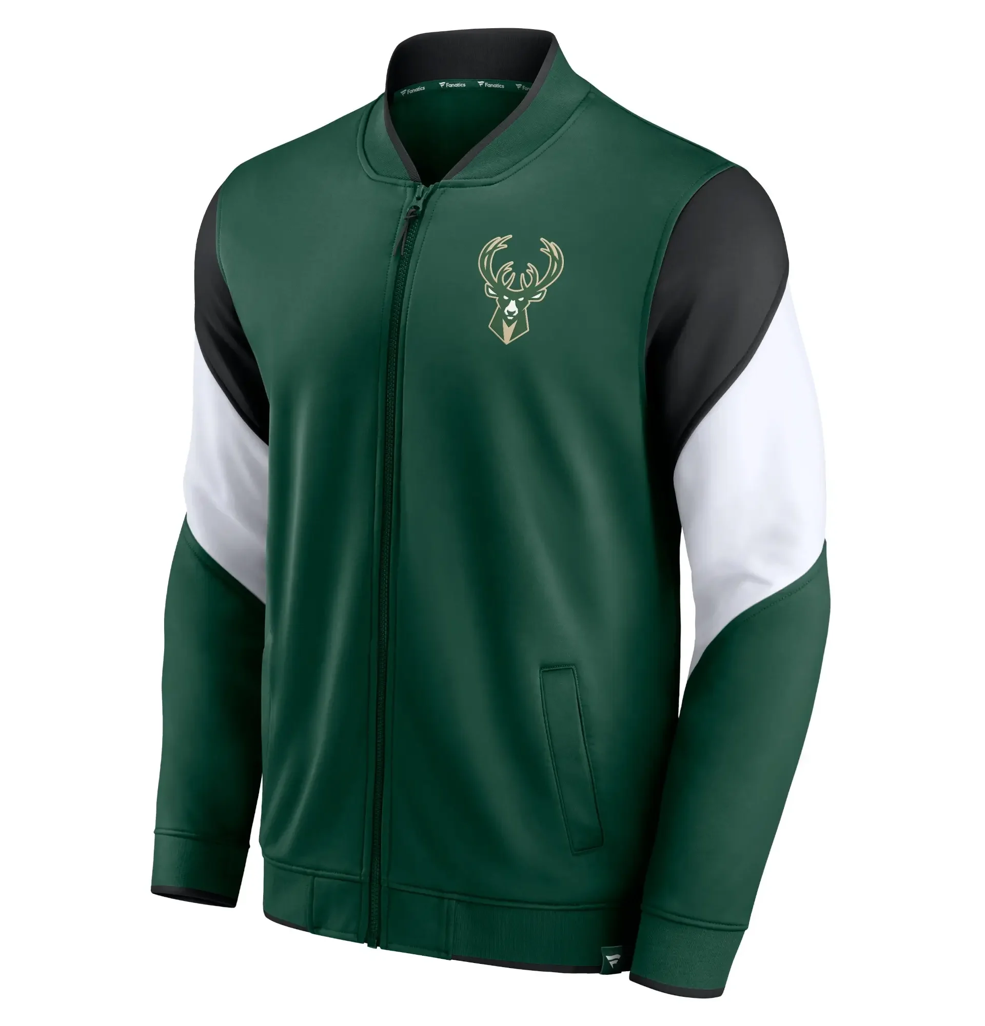 Milwaukee-Bucks-Best-Performance-League-Full-Zip-Hunter-Green-Varsity-Jacket-LeatherMoto