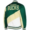 Milwaukee-Bucks-Ripstop-JH-Design-Full-Zip-Hunter-Green-Varsity-Jacket-LeatherMoto