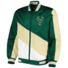Milwaukee-Bucks-Ripstop-JH-Design-Full-Zip-Hunter-Green-Varsity-Jacket-LeatherMoto