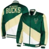 Milwaukee-Bucks-Ripstop-JH-Design-Full-Zip-Hunter-Green-Varsity-Jacket-LeatherMoto
