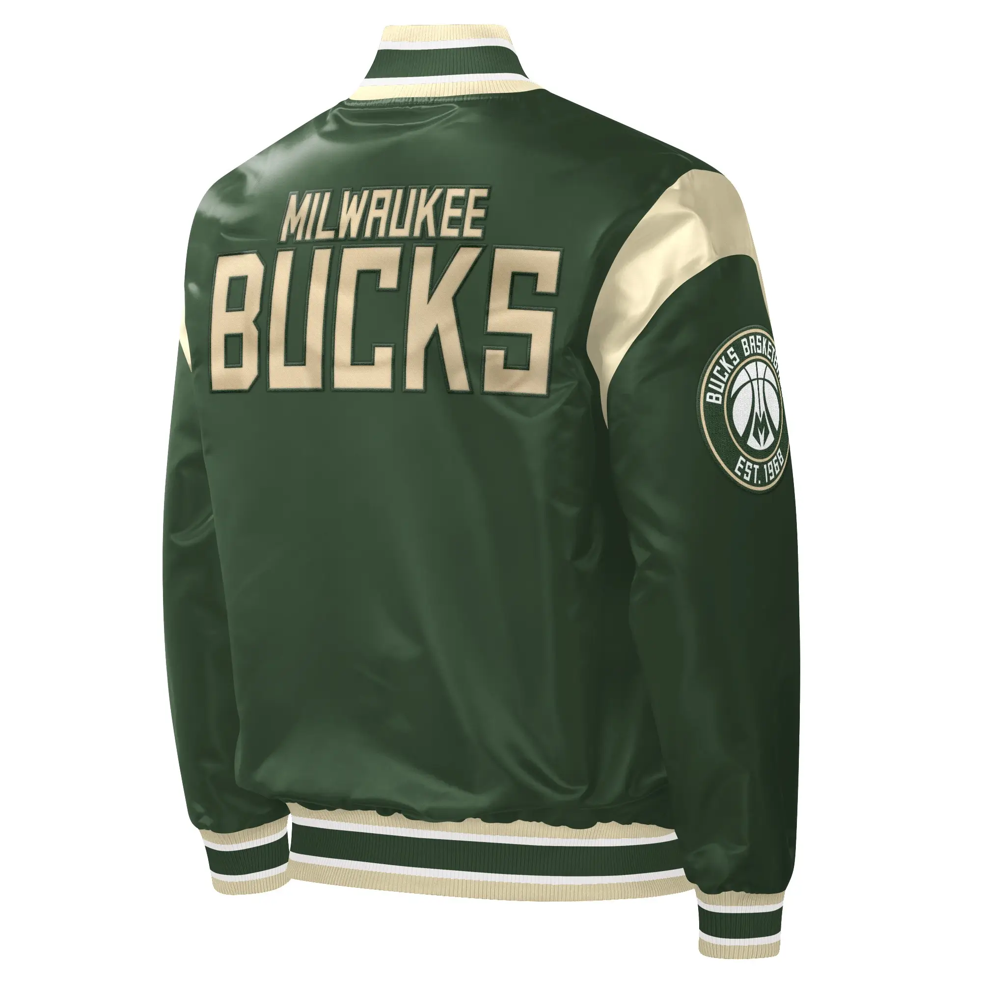 Milwaukee-Bucks-Starter-Hunter-Force-Play-Green-Satin-Varsity-Jacket-LeatherMoto