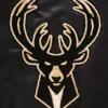 Milwaukee-Bucks-Womens-Pro-Standard-Black-Glam-Satin-Varsity-Jacket-LeatherMoto