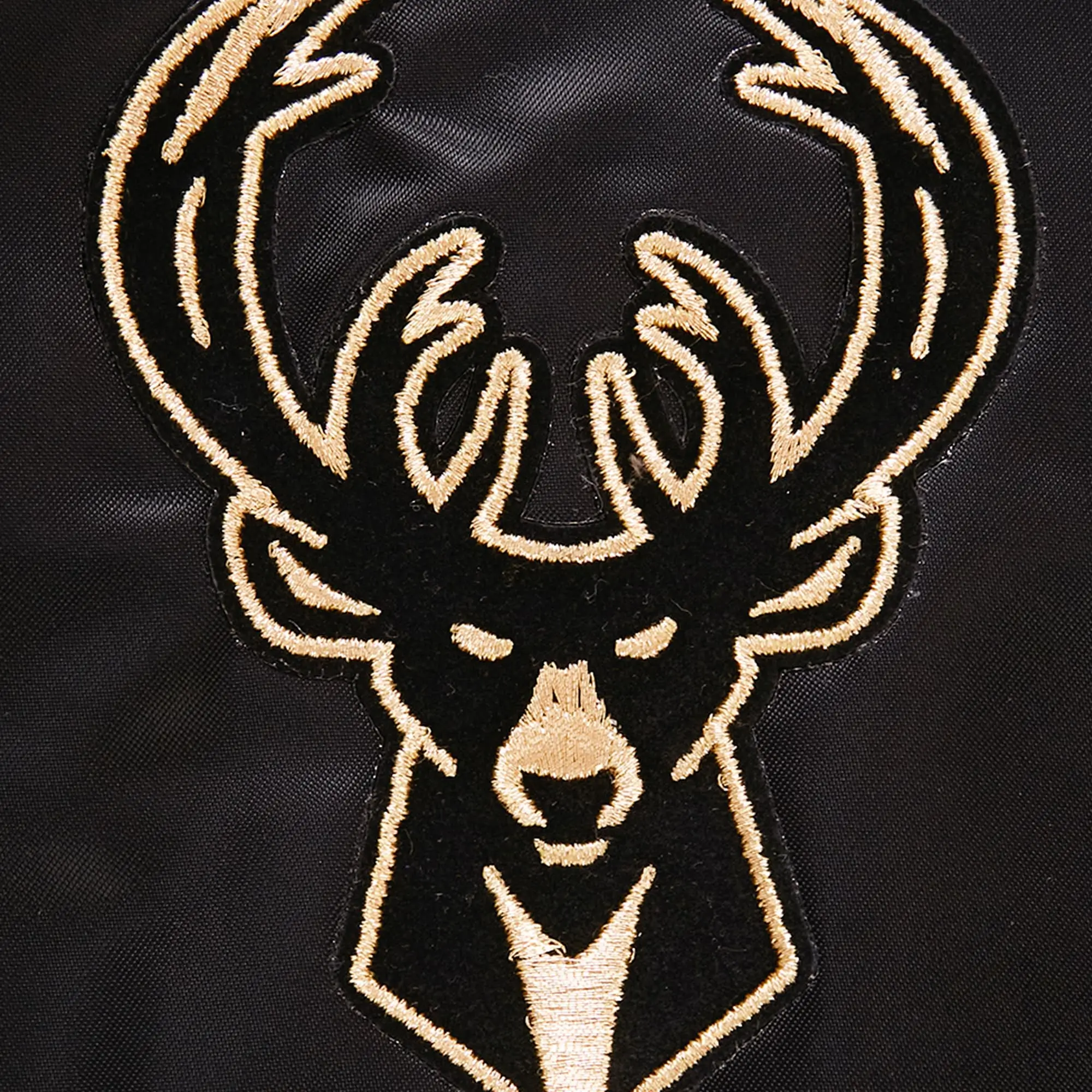 Milwaukee-Bucks-Womens-Pro-Standard-Black-Glam-Satin-Varsity-Jacket-LeatherMoto